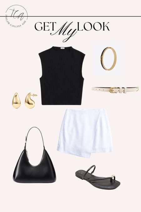 Outfit of the day: a simple linen skort + crinkle top in a neutral black. Elevated or with gold accents on sandals, earrings, & belt! Perfect for a summer day outfit or euro trip 

#LTKFindsUnder100 #LTKStyleTip #LTKShoeCrush