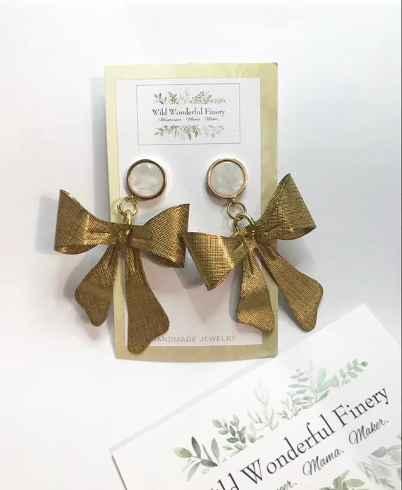 Pearl and Bow Dangle Earrings | Etsy | Etsy (US)