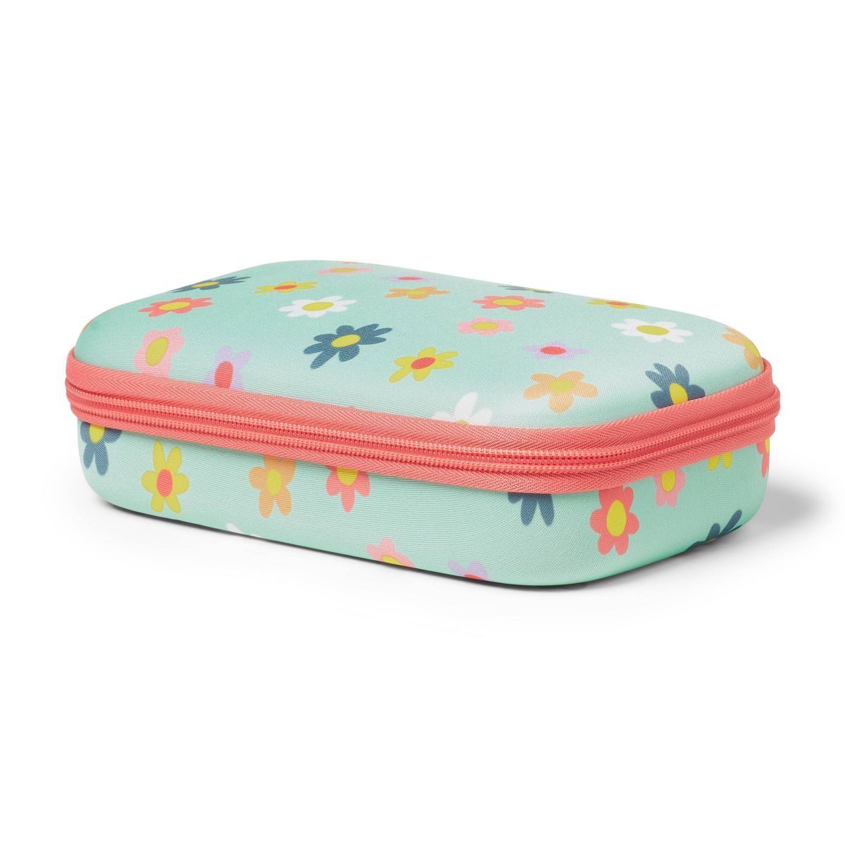 Hard Sided Fabric Pencil Case Teal Daisy - up & up™ | Target