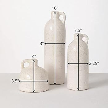 Sullivans Modern Farmhouse Small Decorative Ceramic Jug Vase Set of 3, Christmas Tabletop Decor, ... | Amazon (US)