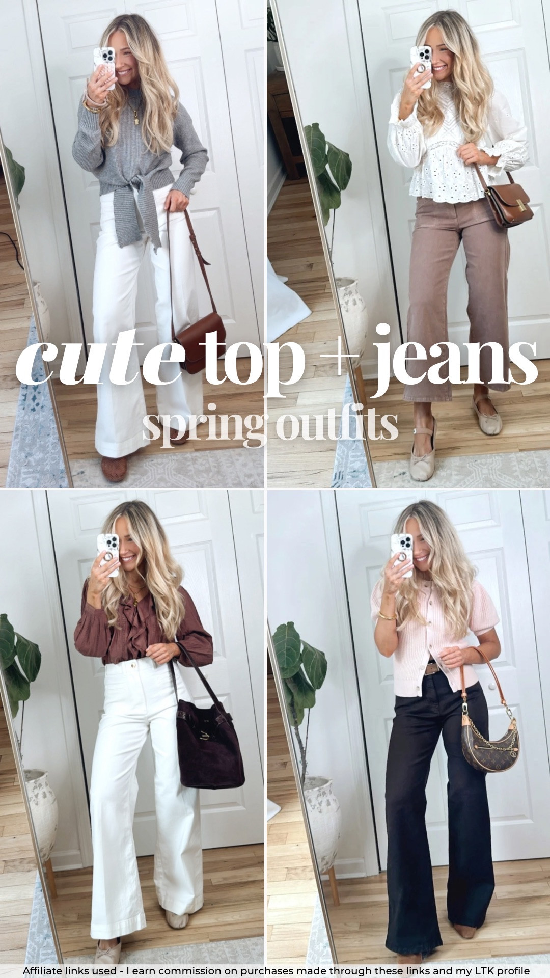 Pretty top and jeans outfits spring 