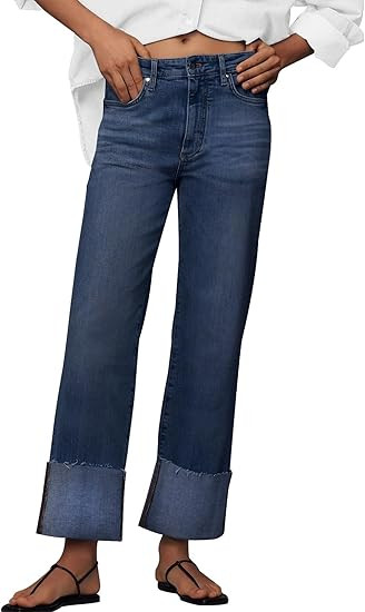 KUNMI Jeans for Women Wide Leg Baggy High Waist Boyfriends Straight Leg Stretchy Denim Pants Tren... | Amazon (US)