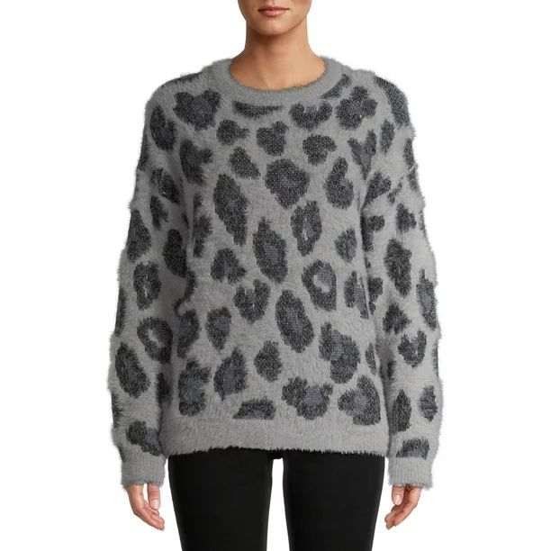 Time and Tru Women's Eyelash Sweater - Walmart.com | Walmart (US)