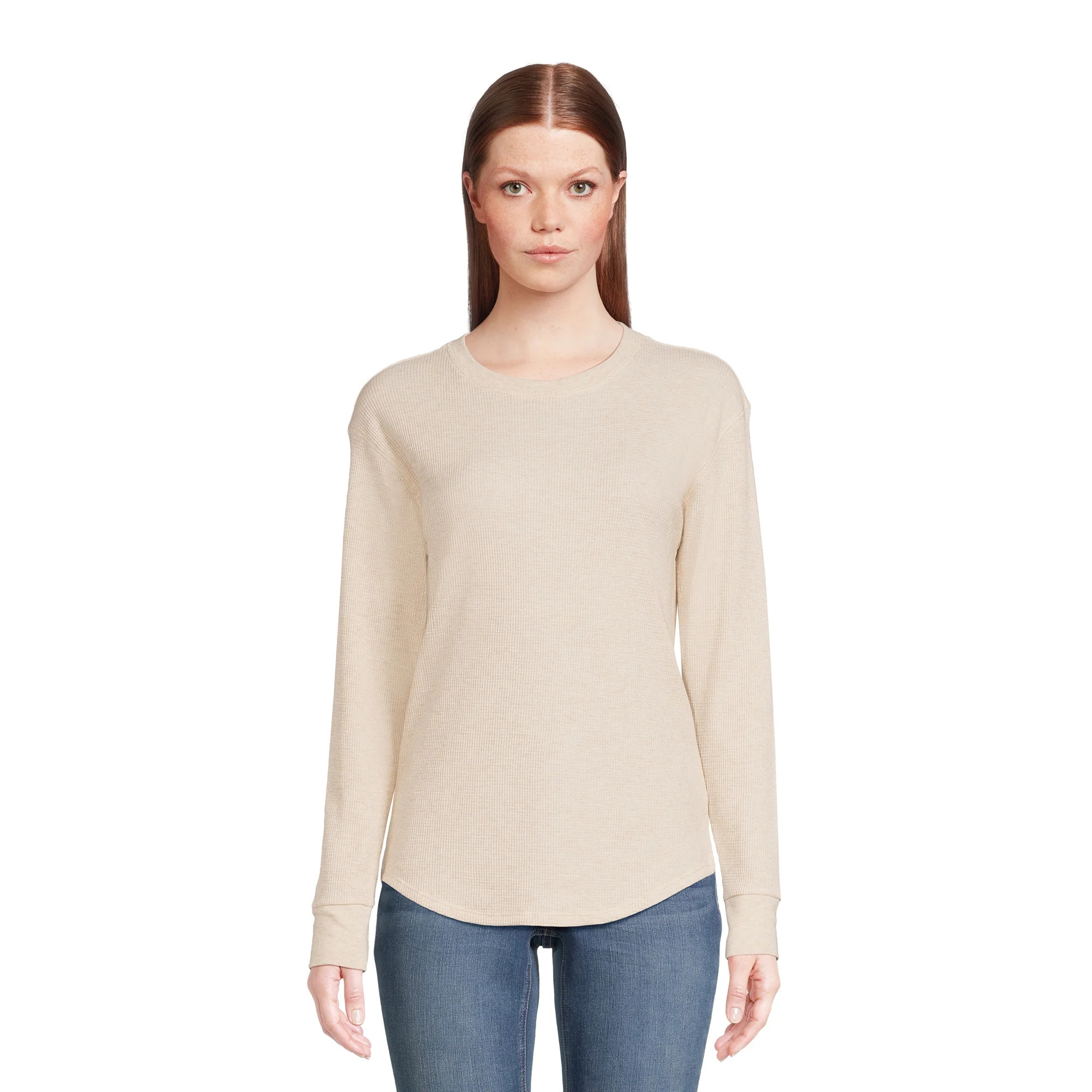 Time and Tru Women's Thermal Top with Long Sleeves, Sizes S-3XL - Walmart.com | Walmart (US)