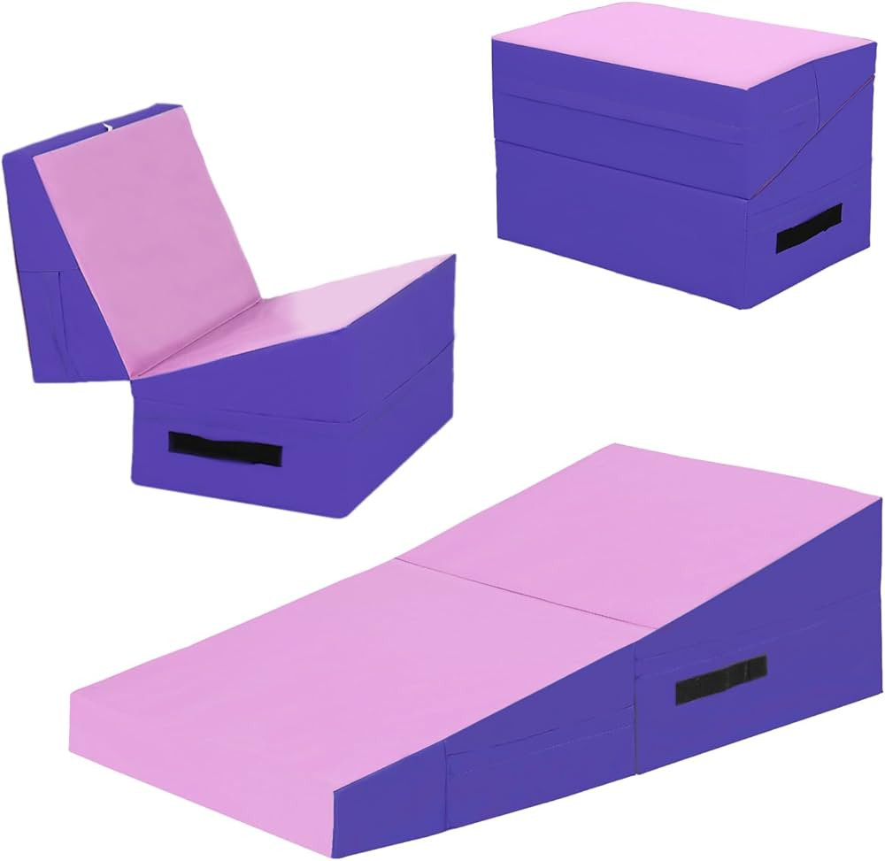 FDW Gymnastics Mat Incline Indoor/Outdoor Tumbling Mats yoga mat for Home Gym Folding Exercise Ma... | Amazon (US)