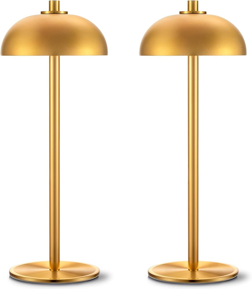 JONEMO 2 Pack Cordless Table Lamp Rechargeable,5000mAh Battery Powered Table Lamp, 3 Color Steple... | Amazon (US)