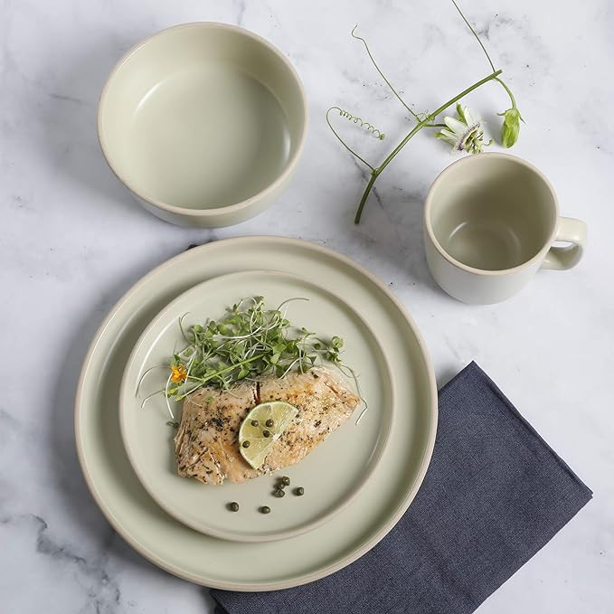 Gibson Home Zuma 16 Piece Round Kitchen Dishes, Plates, Bowls, Mugs Dinnerware Sets, Service for ... | Amazon (US)