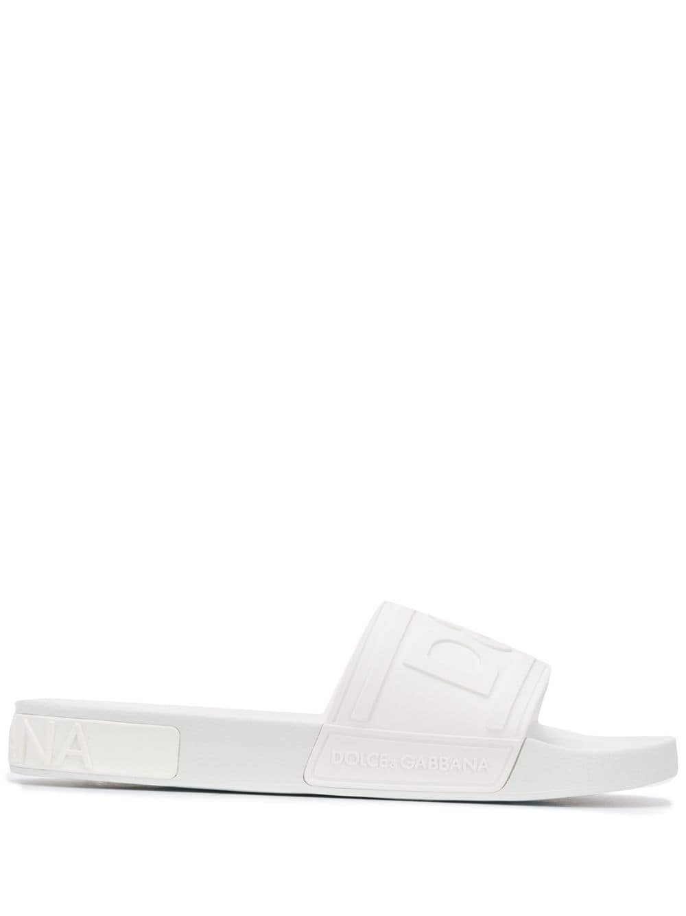 Dolce & Gabbana logo-embossed slides - White | Farfetch Global