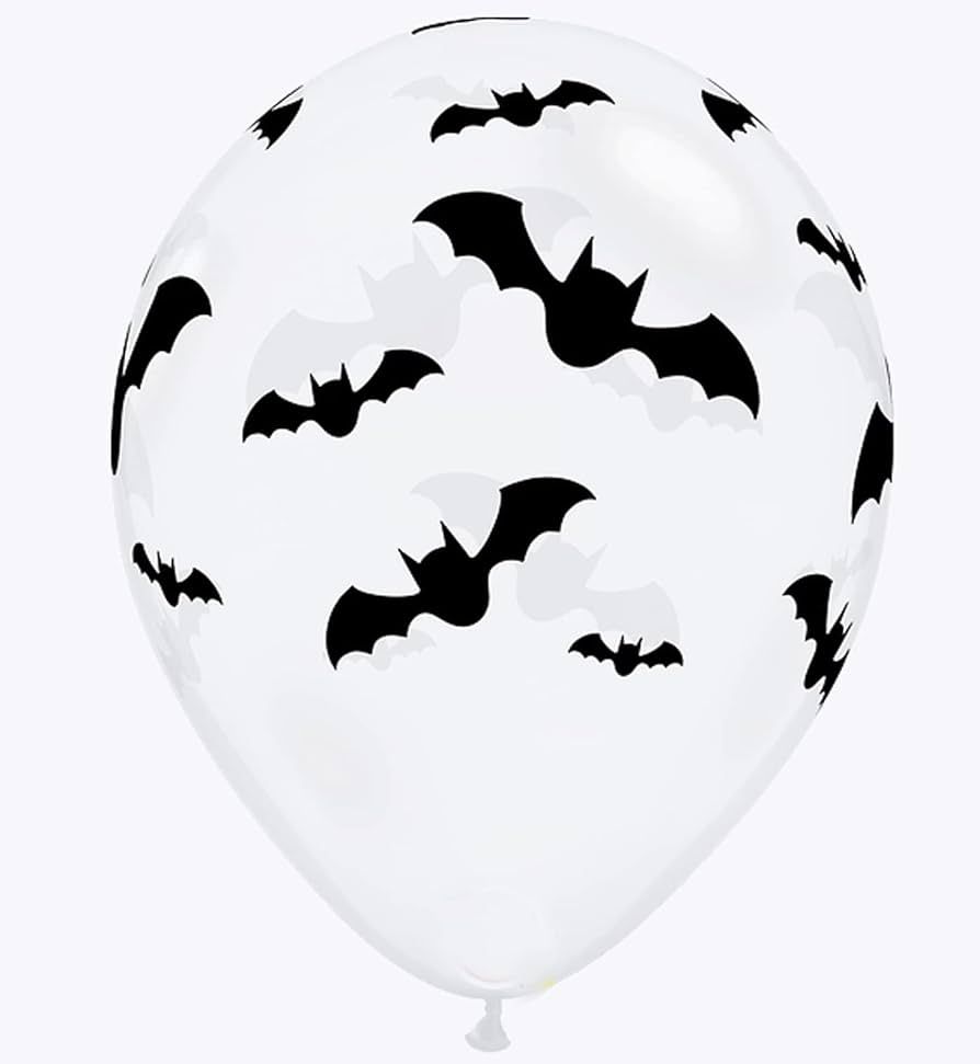 Happy Halloween Bat Balloons 30pack 12inch Clear Halloween Bat Printed Latex Balloons for Hallowe... | Amazon (US)