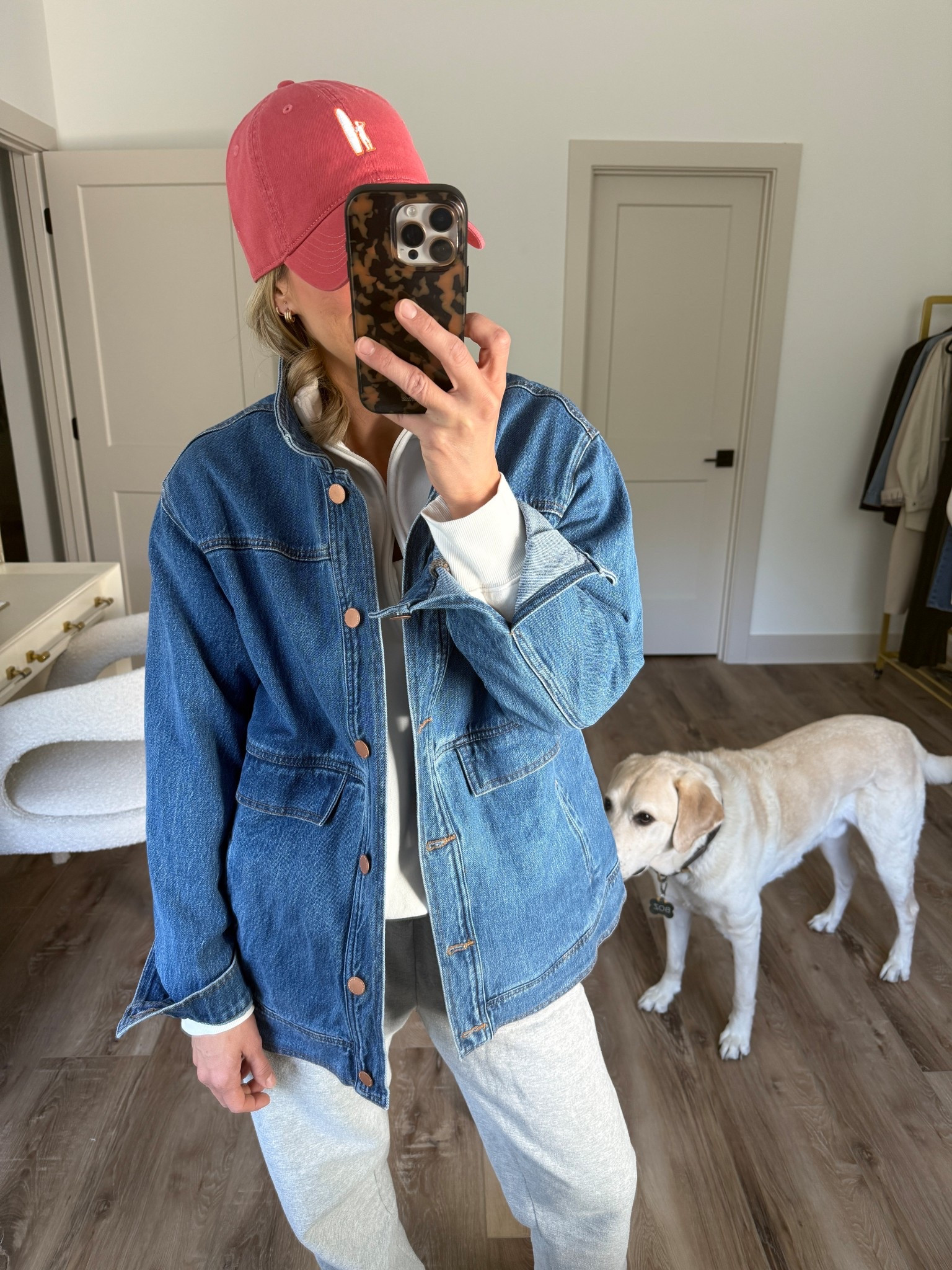Wearing small denim jacket (code: DJXLAW20), small sweatshirt, small joggers, sneakers tts

#LTKootd #LTKgrwm #LTKOver40
