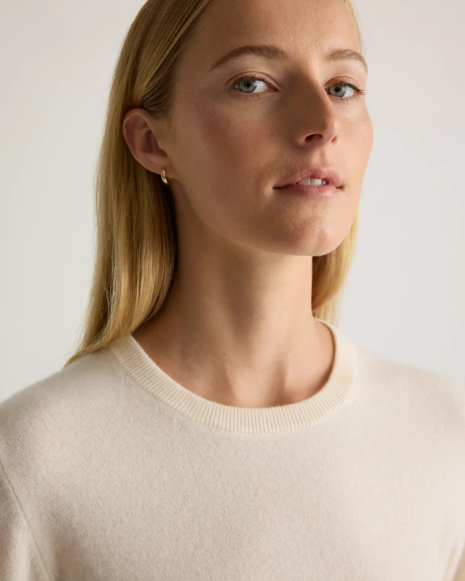 Mongolian Cashmere Crewneck Sweater in Ivory | Quince