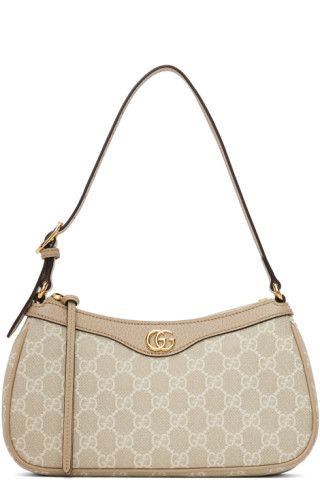 Gucci - Beige Small Double G Ophidia Shoulder Bag | SSENSE