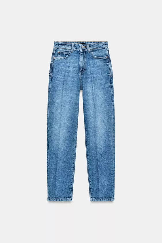 Z1975 MOM FIT HIGH-WAIST JEANS WITH PRESSED CREASE | Zara UK