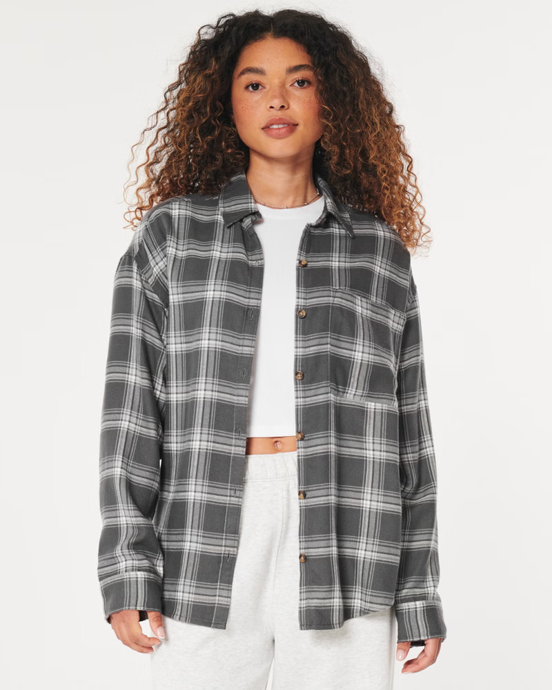 Easy Plaid Button-Through Shirt | Hollister (US)