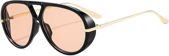 Trendy Oversized Aviator Sunglasses for Women Men Retro Big Round Shield Sun Glasses Vintage Shad... | Amazon (US)