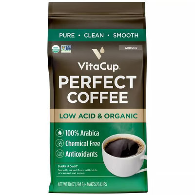 VitaCup Perfect Low Acid Dark Roast Ground Coffee - 10oz | Target