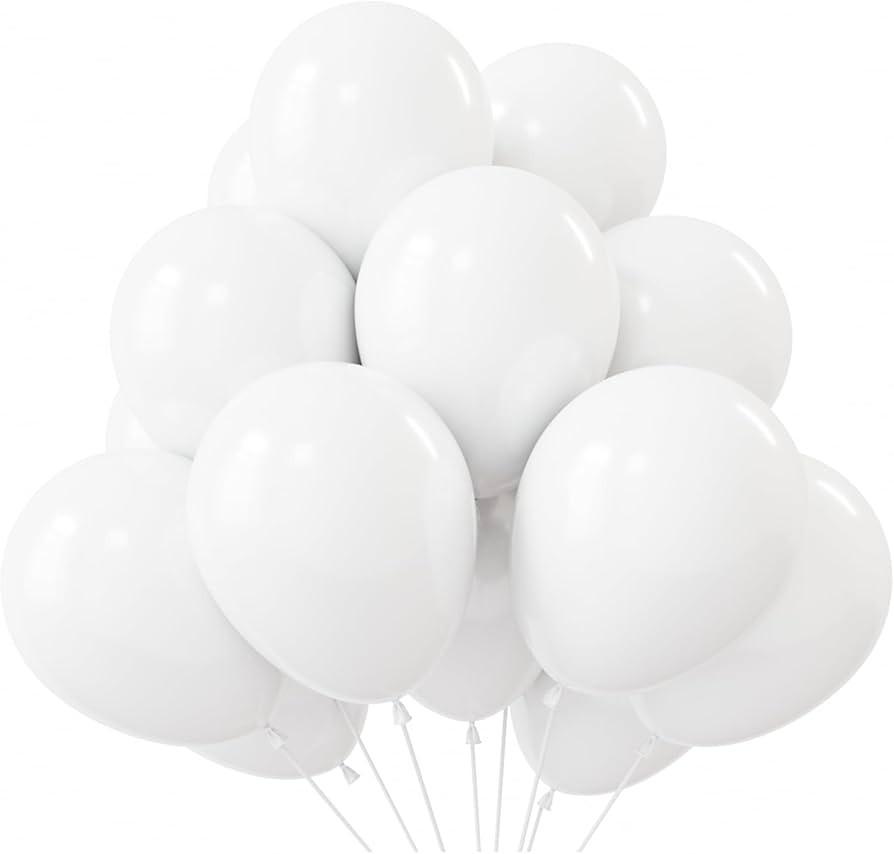 KBZVNAF White Balloons Latex Party Balloons - 50 Pack 12 inch Helium Matte White Balloons for Wed... | Amazon (US)