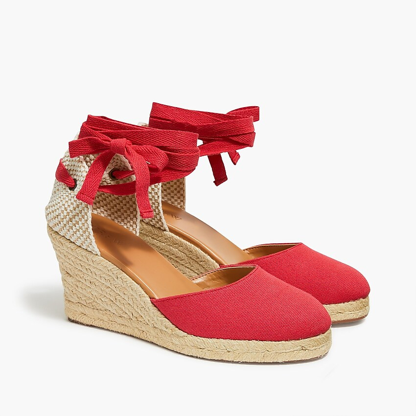 Canvas ankle-wrap espadrille wedges | J.Crew Factory