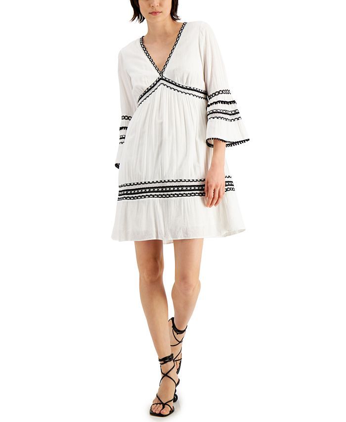 INC Lace-Trim Bell-Sleeve Dress, Created for Macy's | Macys (US)