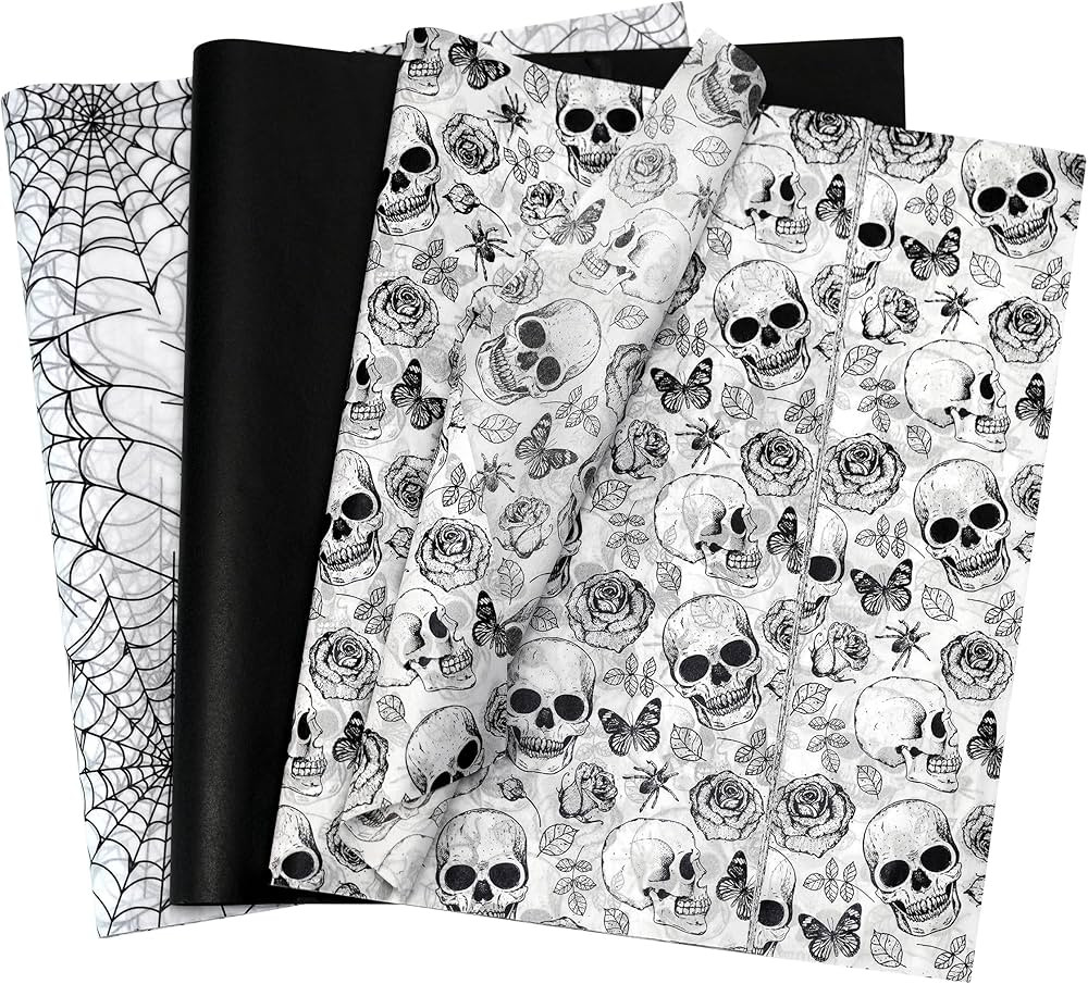 Bobobag 120 Sheets Halloween Tissue Paper for Gift Bags,14"X20" Tissue Paper Skull Spider Various... | Amazon (US)