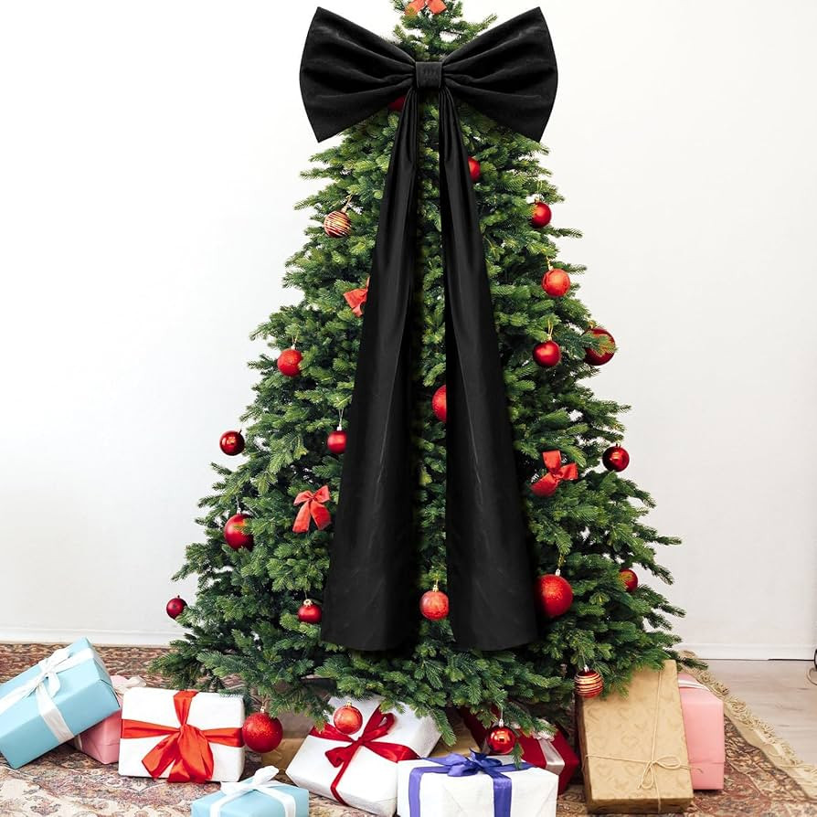 Large Velvet Christmas Bows — Large Bows for Christmas Tree Topper, Wreaths, Mantle, Front Door... | Amazon (US)