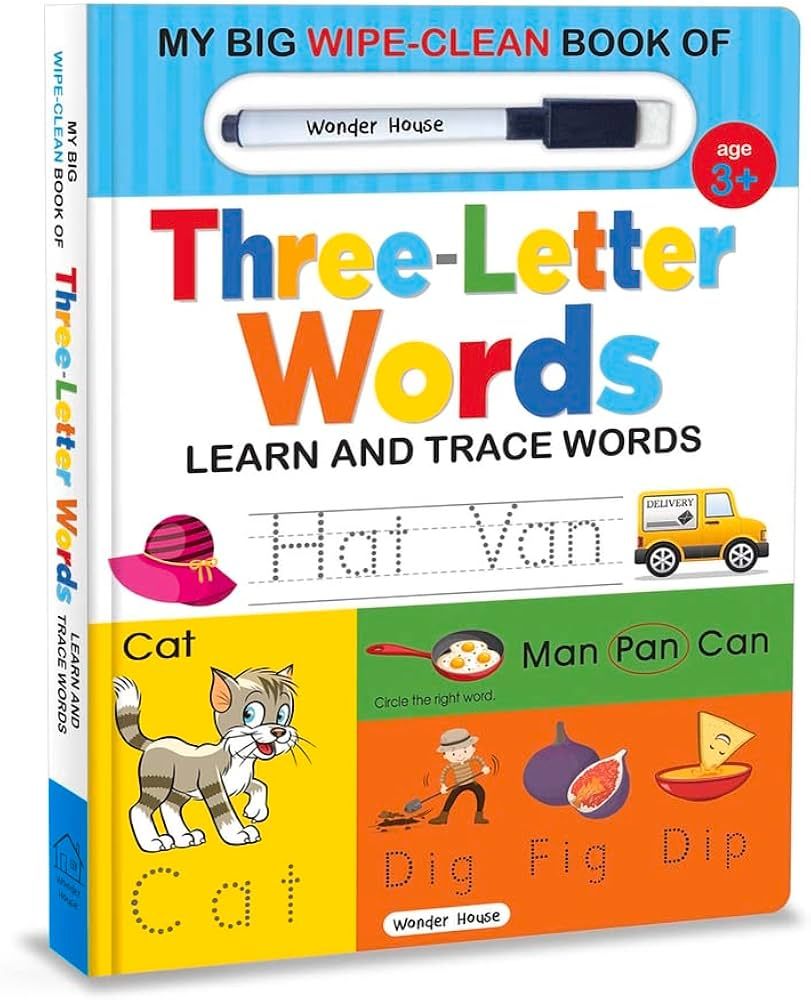 My Big Wipe And Clean Book of Three Letter Words for Kids: Learn And Trace Words | Amazon (US)