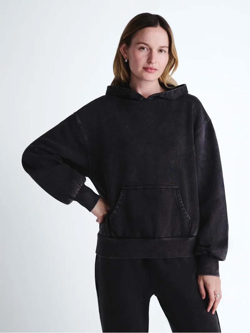 Scoop Women's and Women's Plus Mineral Wash Oversized Hoodie, Sizes XS-4X | Walmart (US)
