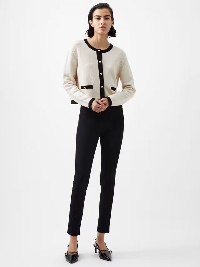 French ConnectionVhari Contrast Cardigan, Cream/Black | John Lewis (UK)