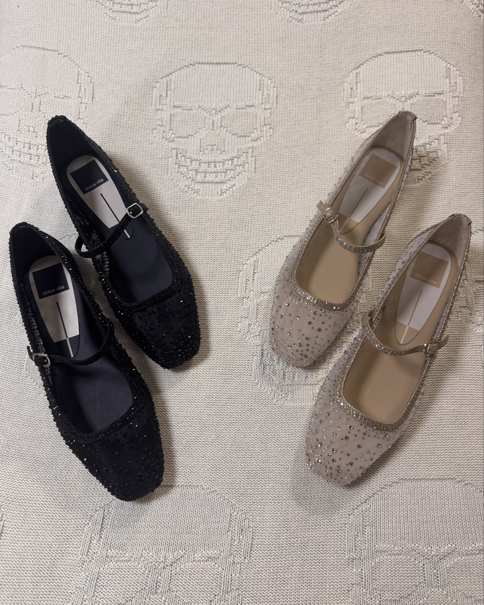 Elegant yet wearable, these ballet flats combine a sheer mesh base with crystal embellishments for a subtle shimmer. The structured square toe and slim adjustable strap create a timeless silhouette, while the cushioned footbed adds lasting comfort. Perfect for dressier days when you still want to stay grounded — style them with jeans and a blazer for a polished edge, or with a matching skirt set for a more refined finish.

#LTKBeauty #LTKShoeCrush #LTKStyleTip