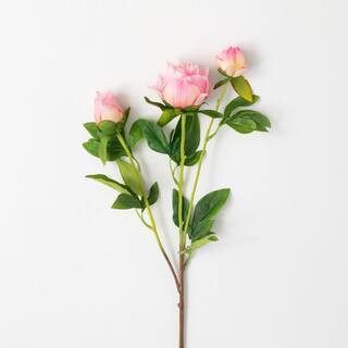 29 in. Pink Artificial Peony Bud Spray | The Home Depot