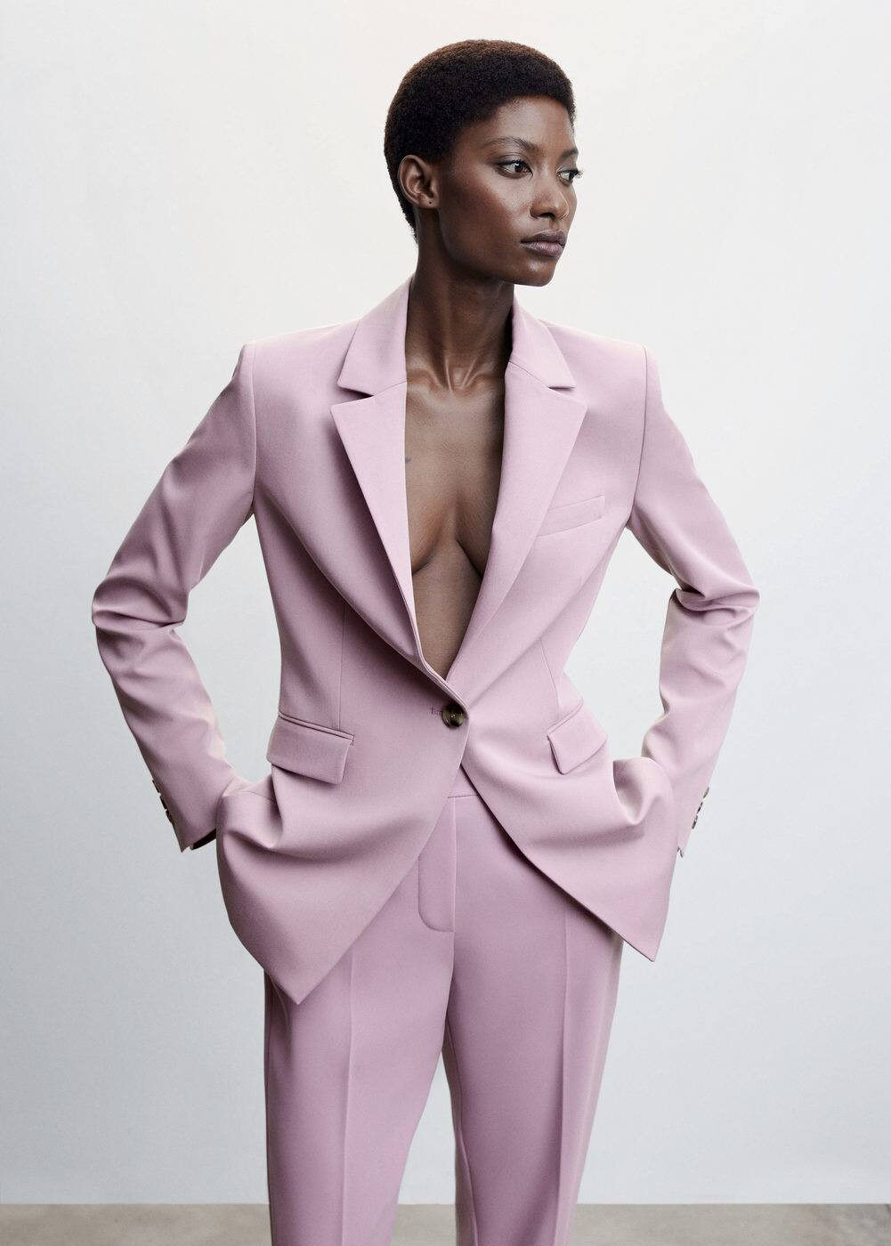 Americana traje botón  -  Women | Mango USA | MANGO (US)