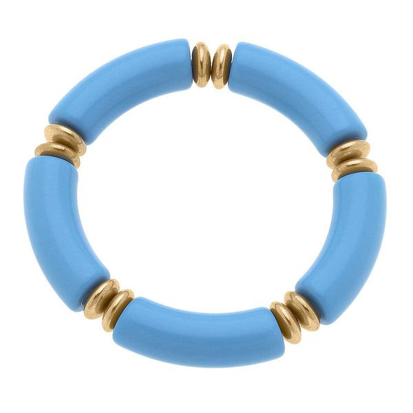 Lelani Resin Disc Stretch Bracelet in Wedgwood Blue | CANVAS
