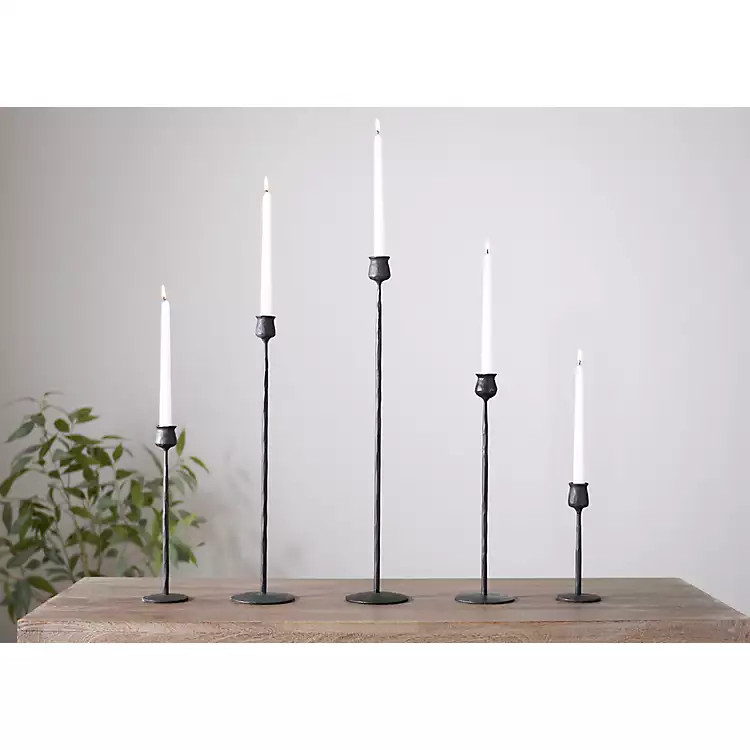 Black Textured Taper Candle Holder, 8 in. | Kirkland's Home