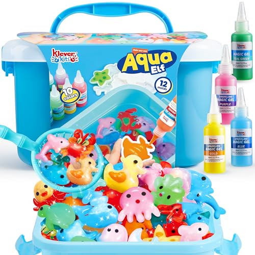Klever Kits Aqua Elf Water Gel Kit, Magic Fairy Water Toy Kit with 10 Magic Gels, 12 Sea Creature Molds for Presents, Birthday Gifts, Party Favors, Arts & Crafts DIY STEM Kits for Kids | Amazon (US)
