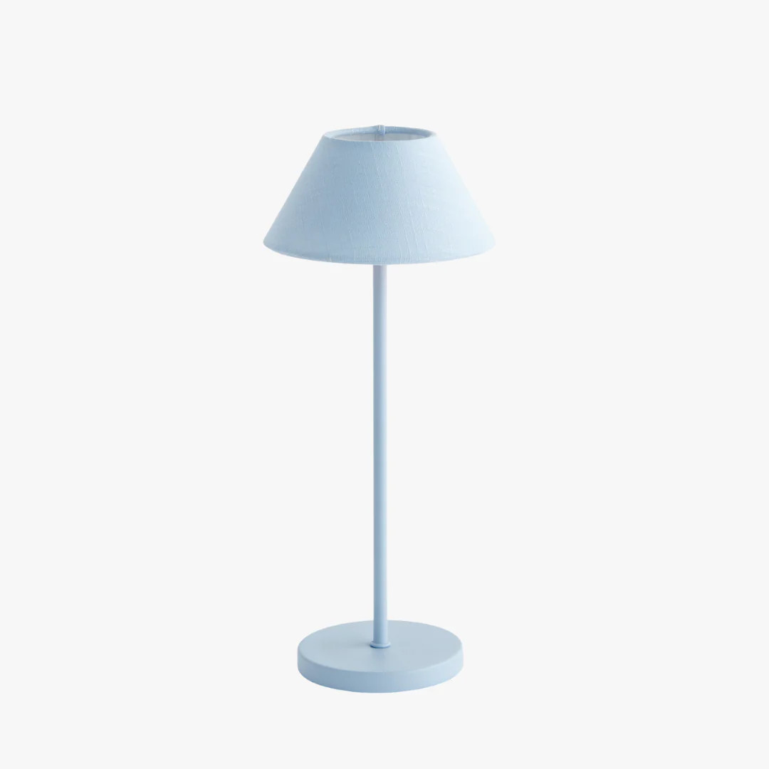 Alix Light Blue Linen Rechargeable Lamp | Dear Keaton