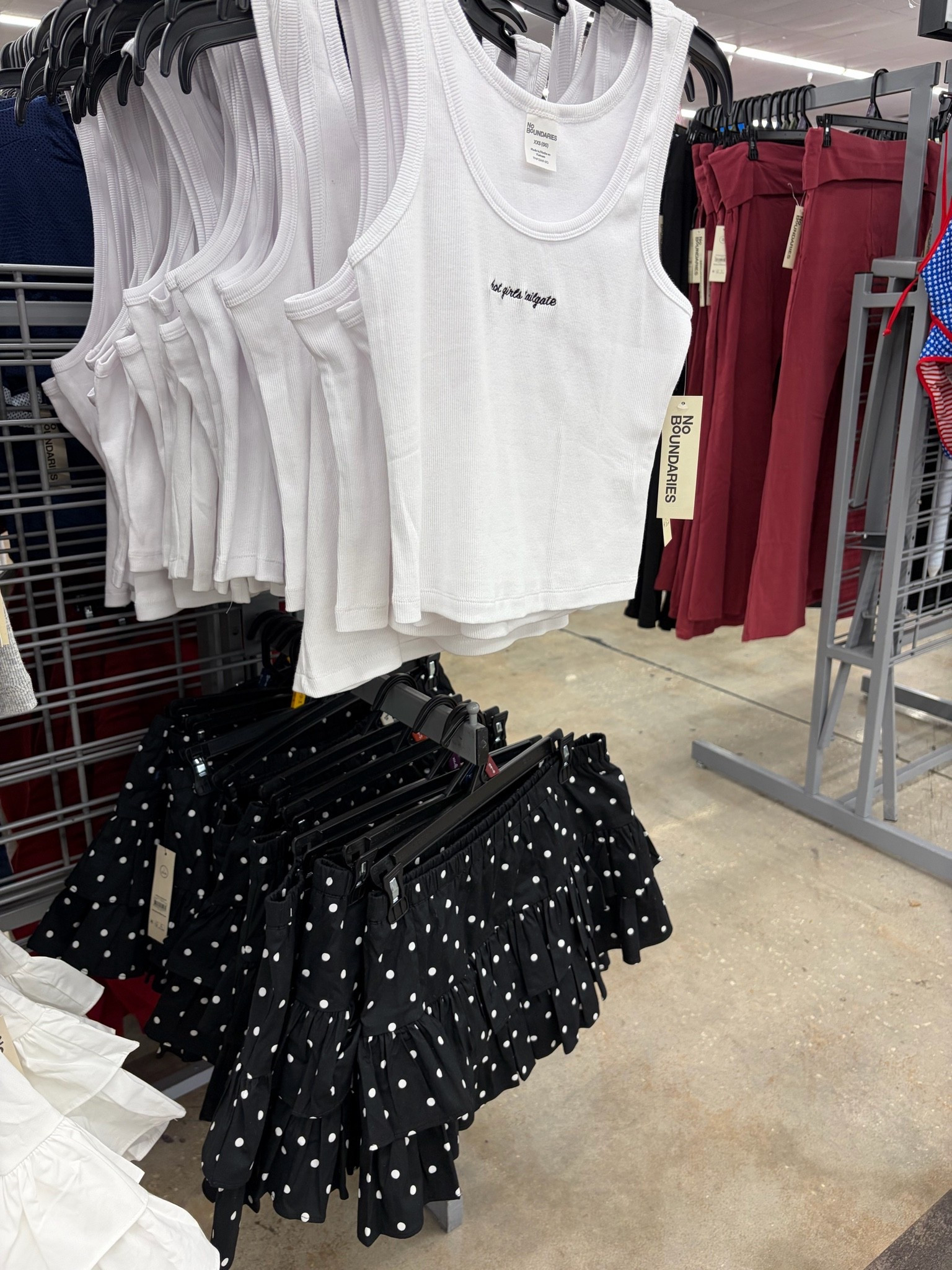 Obsessed with this Walmart combo! 🤍 The white tank + polka dot skirt make the cutest effortless outfit for brunch, shopping, or a girls’ day out. Linked in my LTK! 🖤
