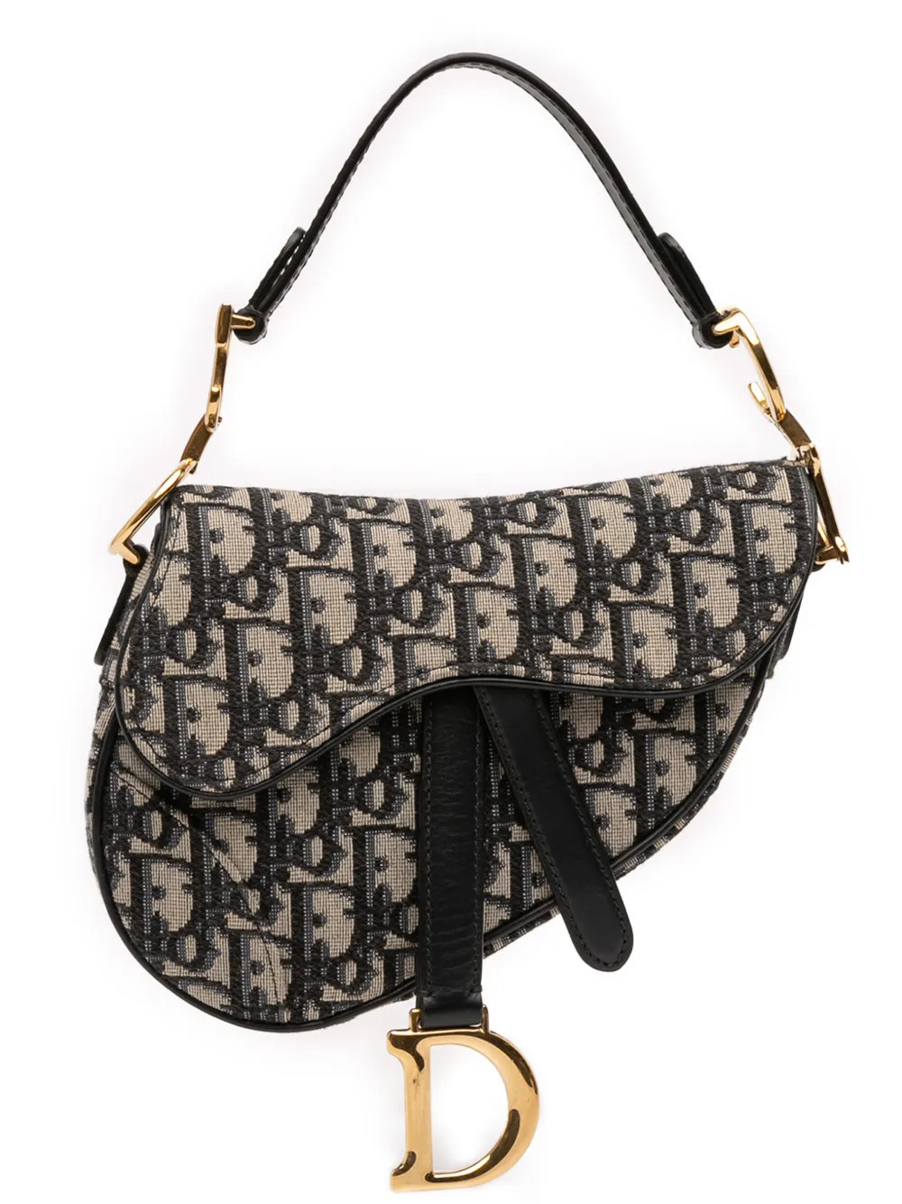 Christian Dior Pre-Owned 2018 Mini Oblique Canvas Saddle Bag satchel - Blue | Farfetch Global