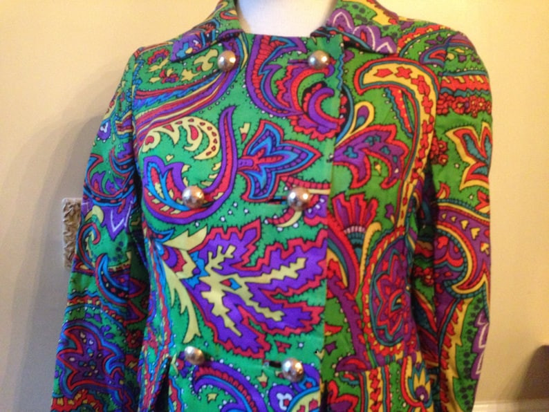 1960-70's Insanely Fabulous Designer Bill Blass for Bond Street Psychedelic Paisley Jacket | Etsy (Global)