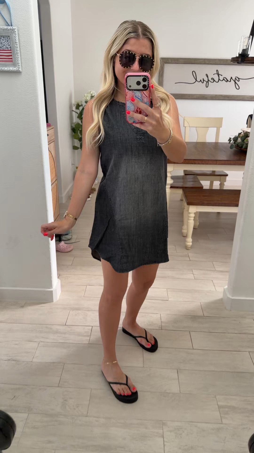 Denim dress outfit
Size small
Sandals tts

#LTKootd #LTKSaleAlert