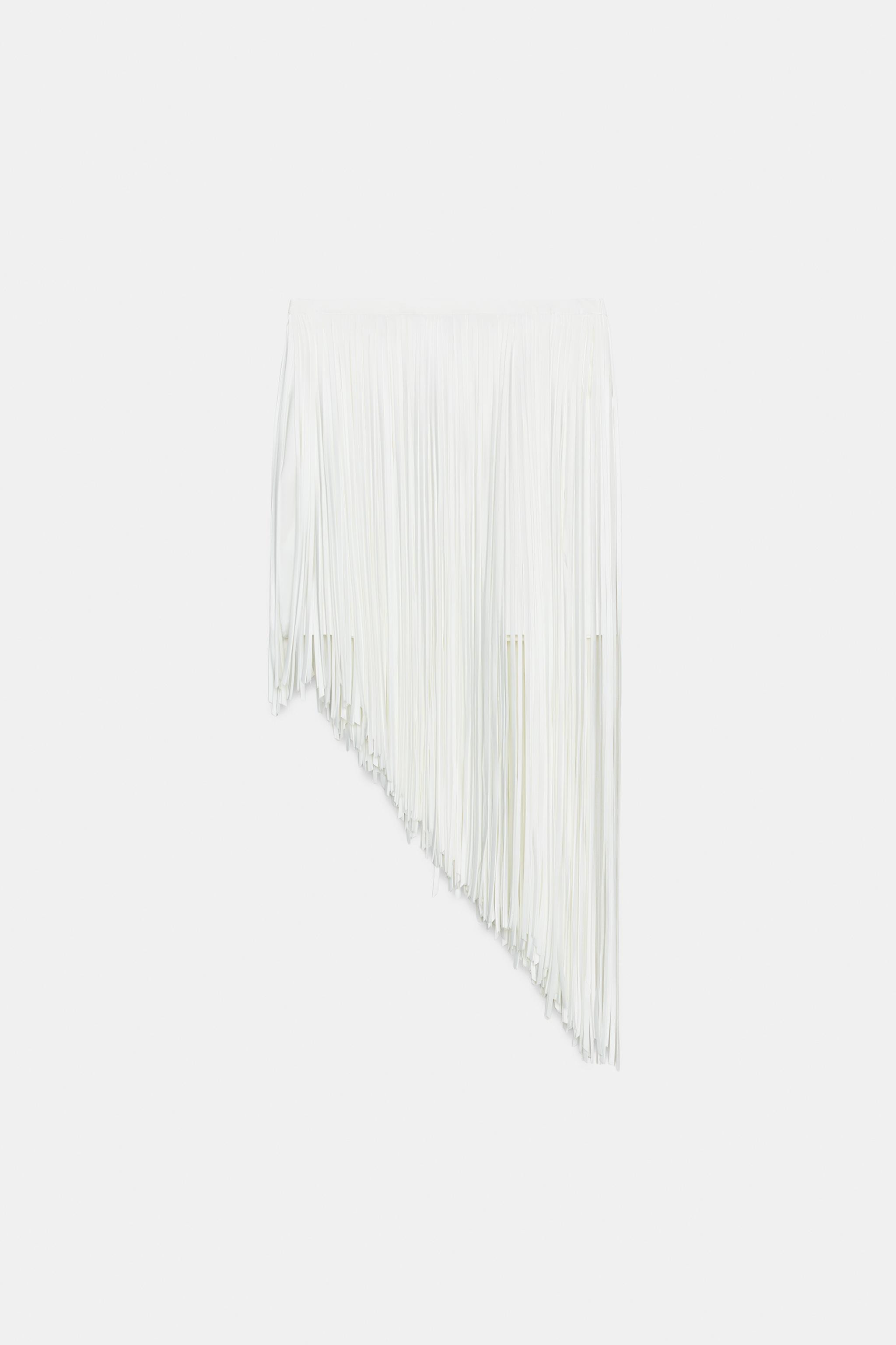 ZW COLLECTION ASYMMETRIC FRINGE SKIRT | Zara US