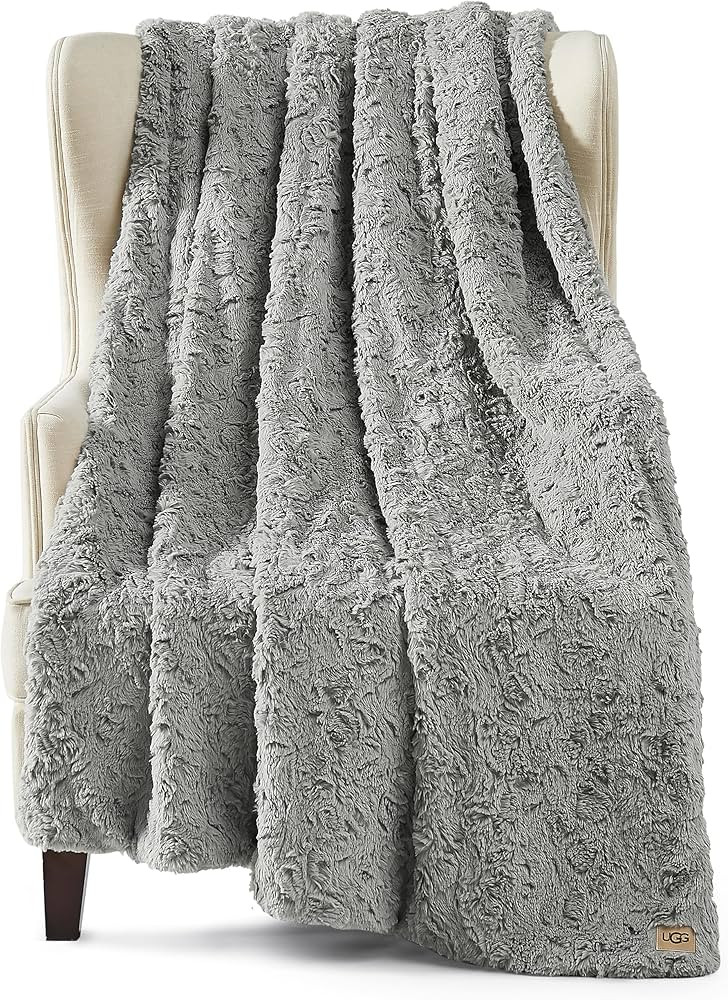 UGG 10485 Adalee Soft Faux Fur Reversible Accent Throw Blanket Luxury Cozy Fuzzy Fluffy Hotel Sty... | Amazon (US)