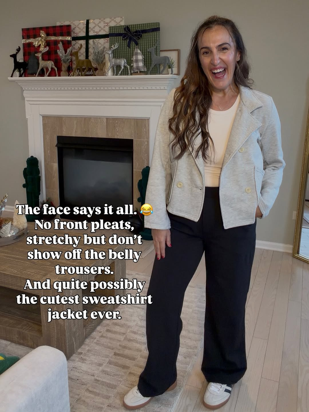 Wearing a medium in everything. Business casual but still comfortable. You don't have to sacrifice comfort for looking chic. 

#businesscasual #comfortabletrousers #comfytrouser
 

 #LTKmomlife #LTKFindsUnder50 #LTKWorkwear