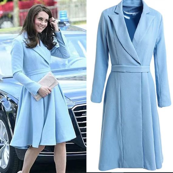 Kate Middleton Light Blue Coat Dress Duchess of Cambridge | Etsy | Etsy (US)