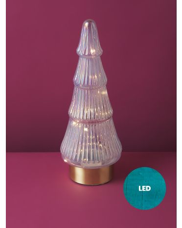 14in Glass Light Up Tree | HomeGoods