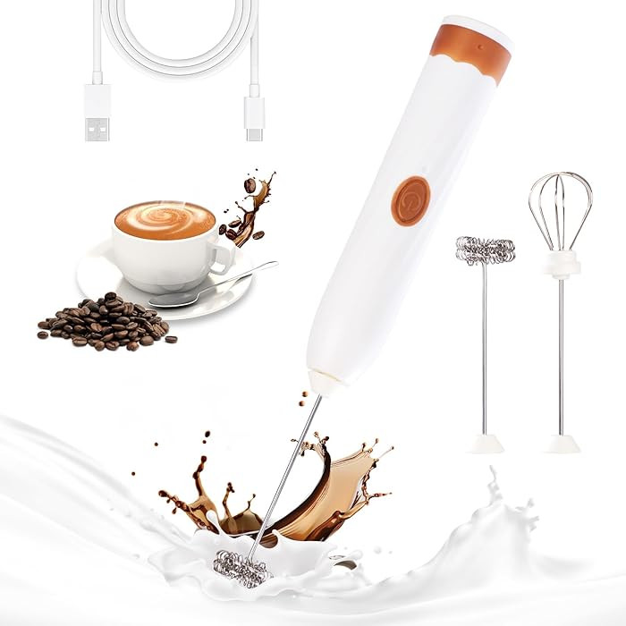 Milk Frother Handheld Rechargeable,Hand Mixer Electric Whisk with 2 Speeds,Drink Mixer Coffee Fro... | Amazon (US)