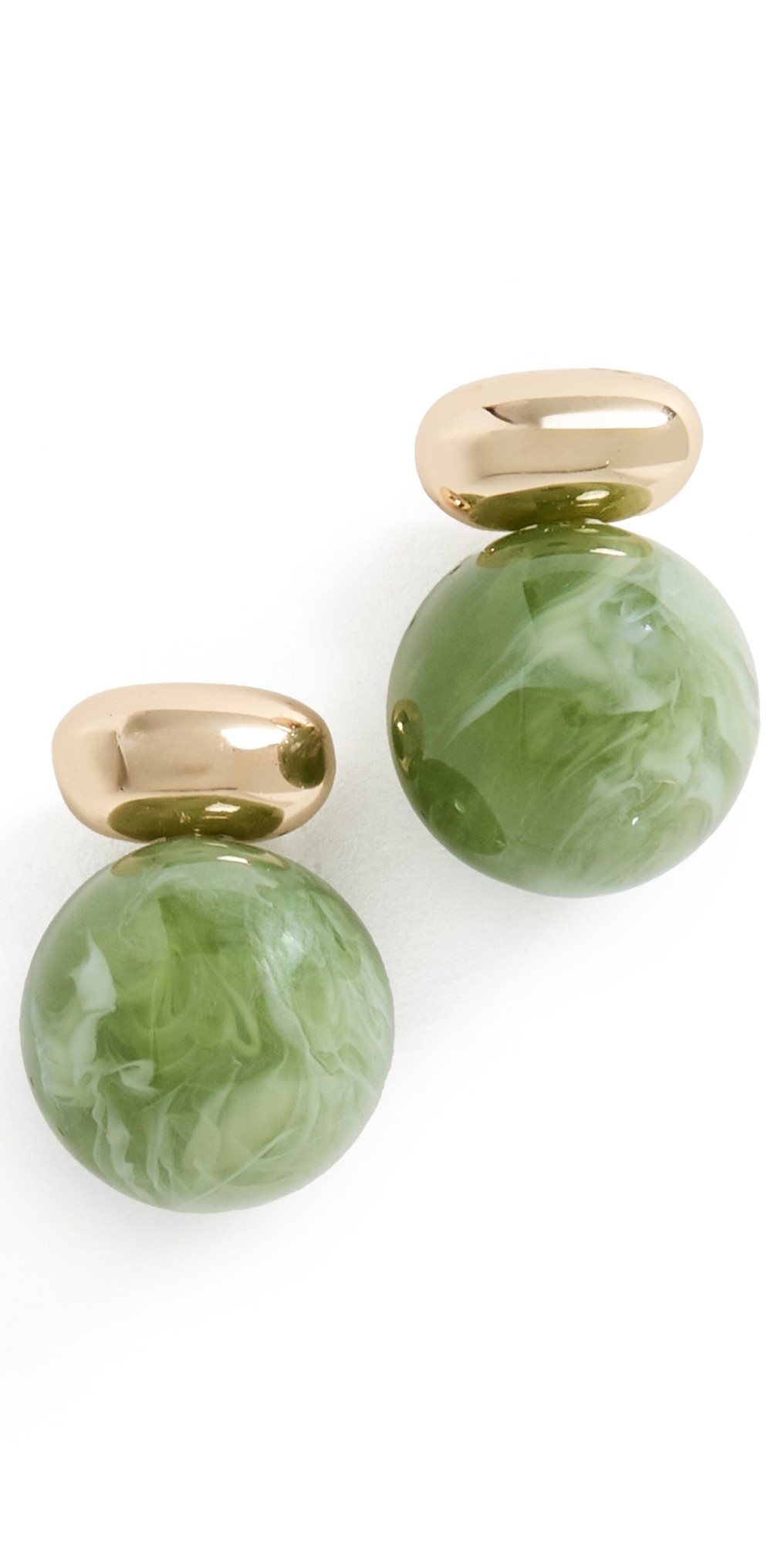 SHASHI Alice Gemstone Earrings Gold/Green One Size | Shopbop