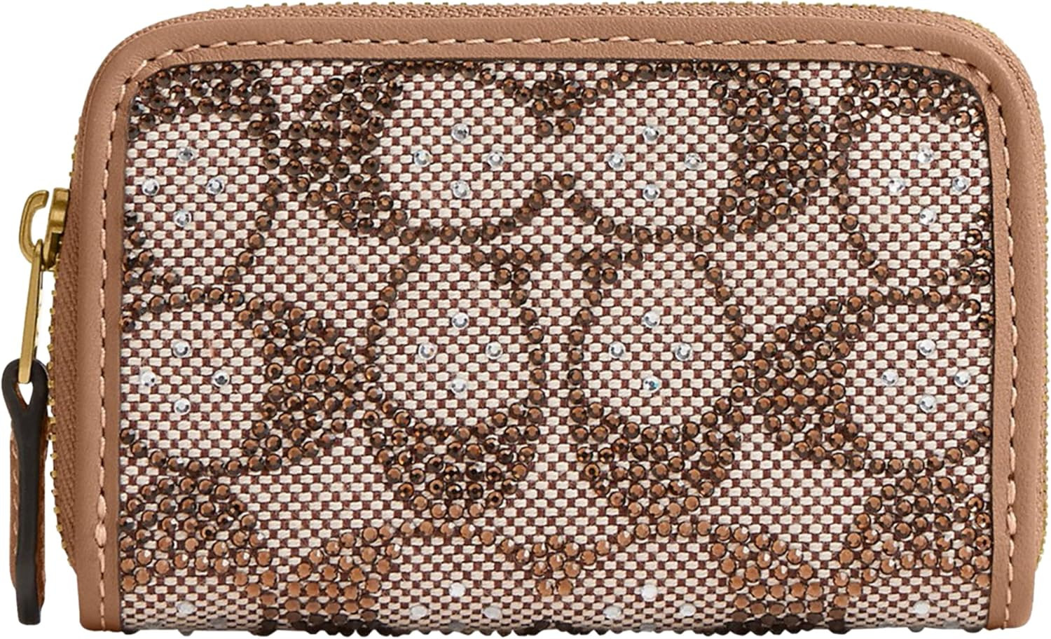Coach Women's Crystal Signature Jacquard Essential Small Card Case, Mushroom, One Size | Amazon (US)