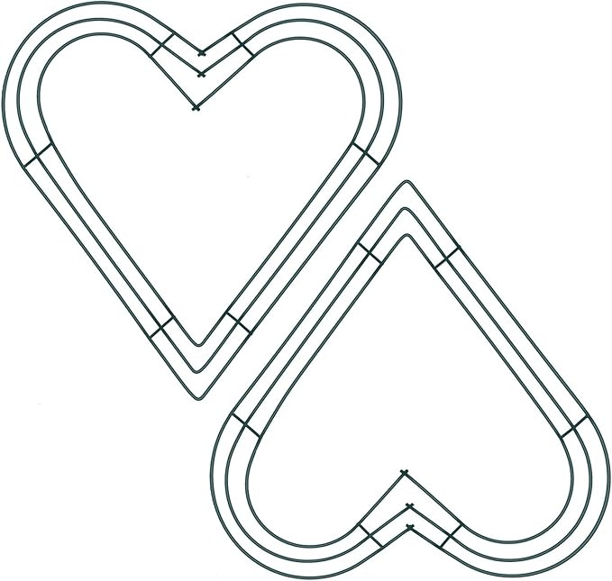 Sumind 2 Pack 12 Inch Heart Wire Wreath Frame Metal Flower Wreath Frames for New Year Valentines ... | Amazon (US)