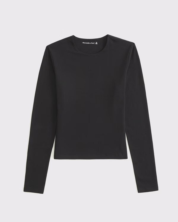 Women's Double-Lined Long-Sleeve Baby Tee | Women's Tops | Abercrombie.com | Abercrombie & Fitch (US)