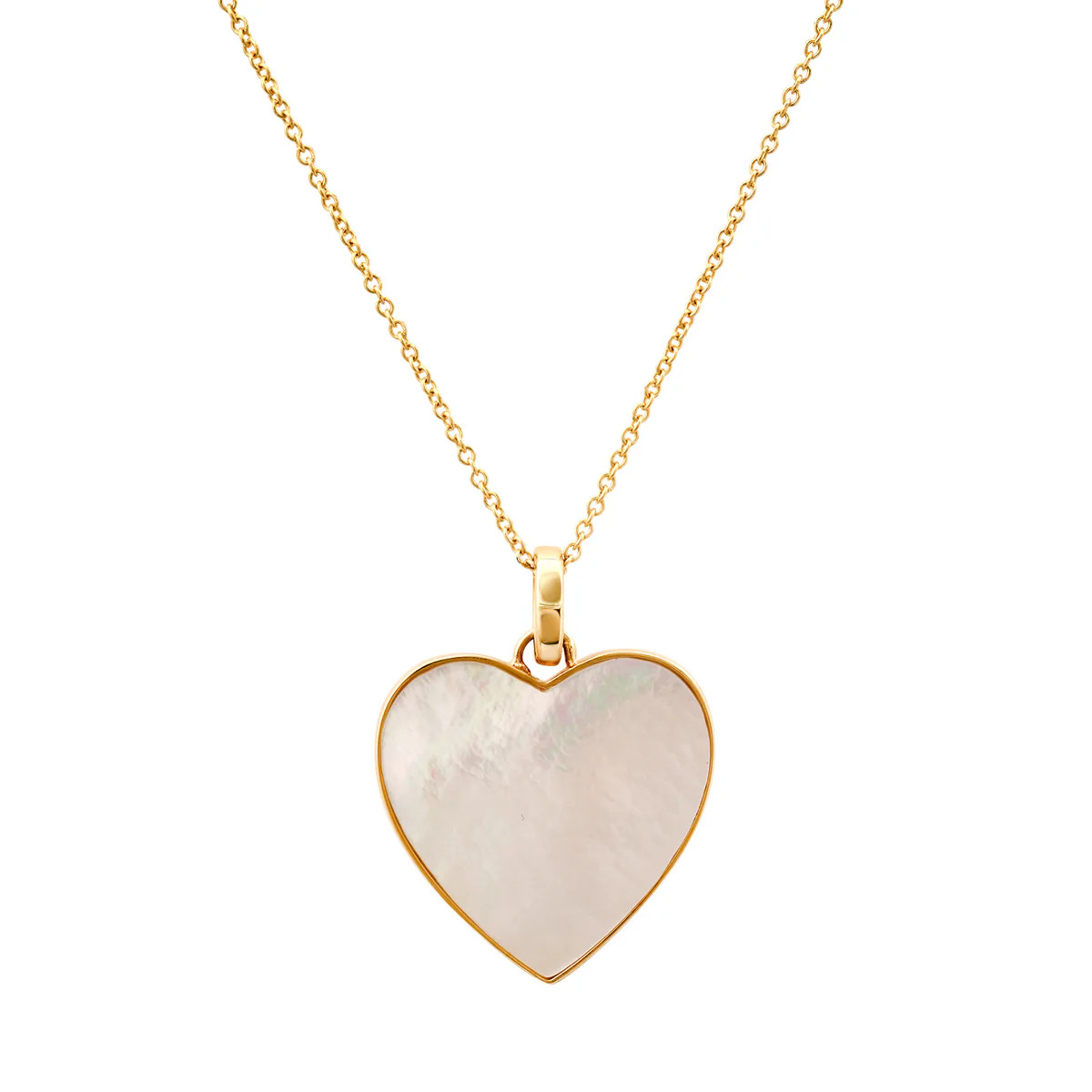 Double Sided Mother Of Pearl & Diamond Heart Necklace | Milestones by Ashleigh Bergman